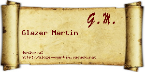 Glazer Martin névjegykártya