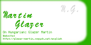 martin glazer business card